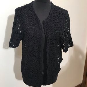 KSL division of Karin Stevens crochet jacket black